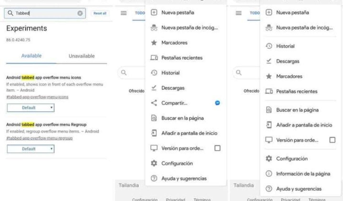 Comment installer des jeux directement sur la carte microSD du téléphone 4 Menu qui apparaît en cliquant sur les trois points dans Chrome