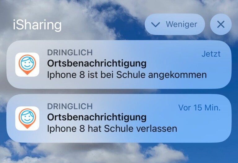 Applications d'urgence : rentrer en toute sécurité grâce au smartphone 8 Notification de lieu avec iSharing