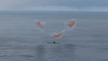 Amerrissage dans l'Atlantique pour Villadei et les astronautes de la mission Ax-3 : la vidéo du splashdown 10 Ammaraggio nell’Atlantico per Villadei e gli astronauti della missione Ax-3: il video dello splashdown