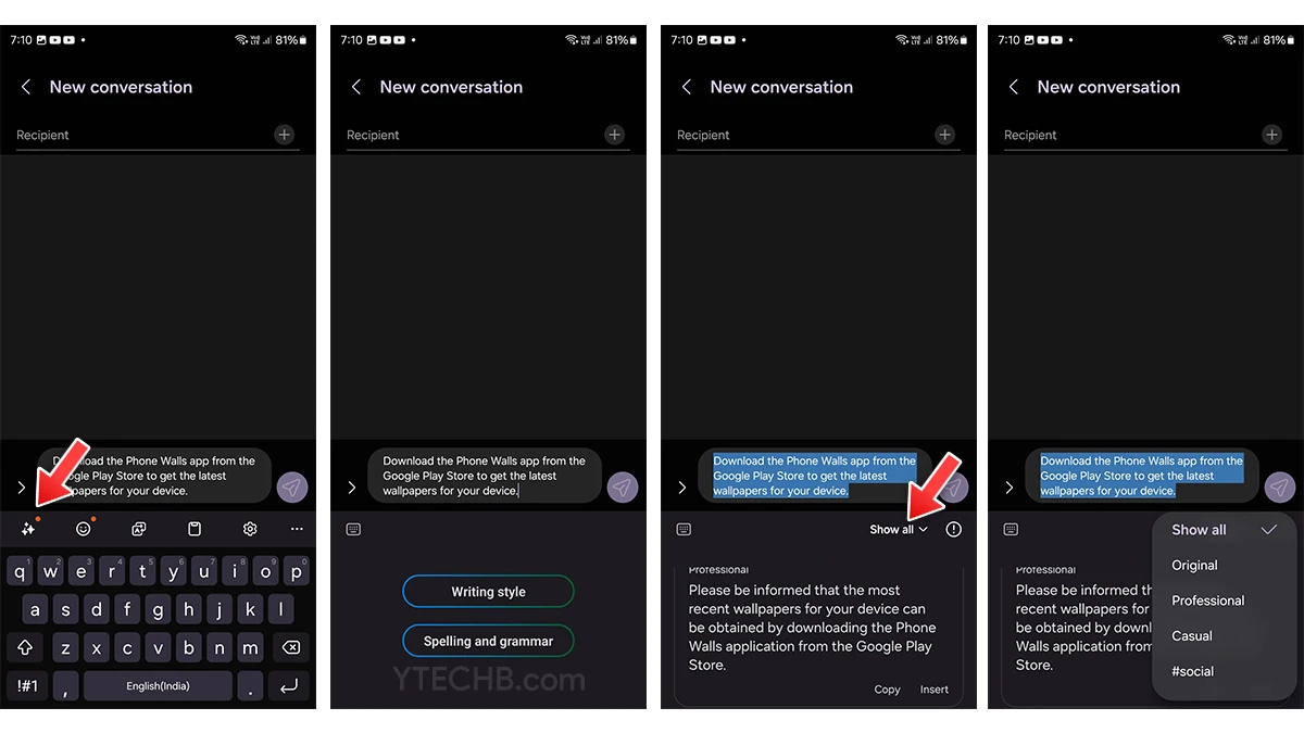 Comment utiliser l'Assistant de discussion Galaxy AI sur le Galaxy S24 4 Comment utiliser Chat Assist sur le Galaxy S24