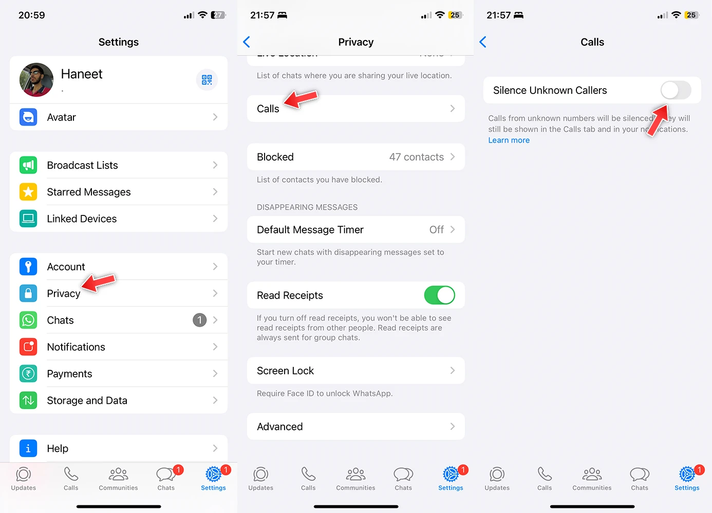 Comment rendre les appels WhatsApp plus sécurisés en cachant votre localisation 3 Comment activer la fonctionnalité de mise en sourdine des appelants inconnus sur WhatsApp