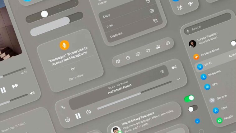 Les rumeurs suggèrent qu'iOS 18 aura une nouvelle interface basée sur visionOS 1 Imagem interface visionOS