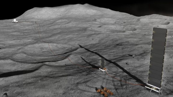 La NASA est plus proche de placer un réacteur nucléaire sur la Lune 6 Imagem concetual do Fission Surface Power Project da NASA. Créditos: NASA