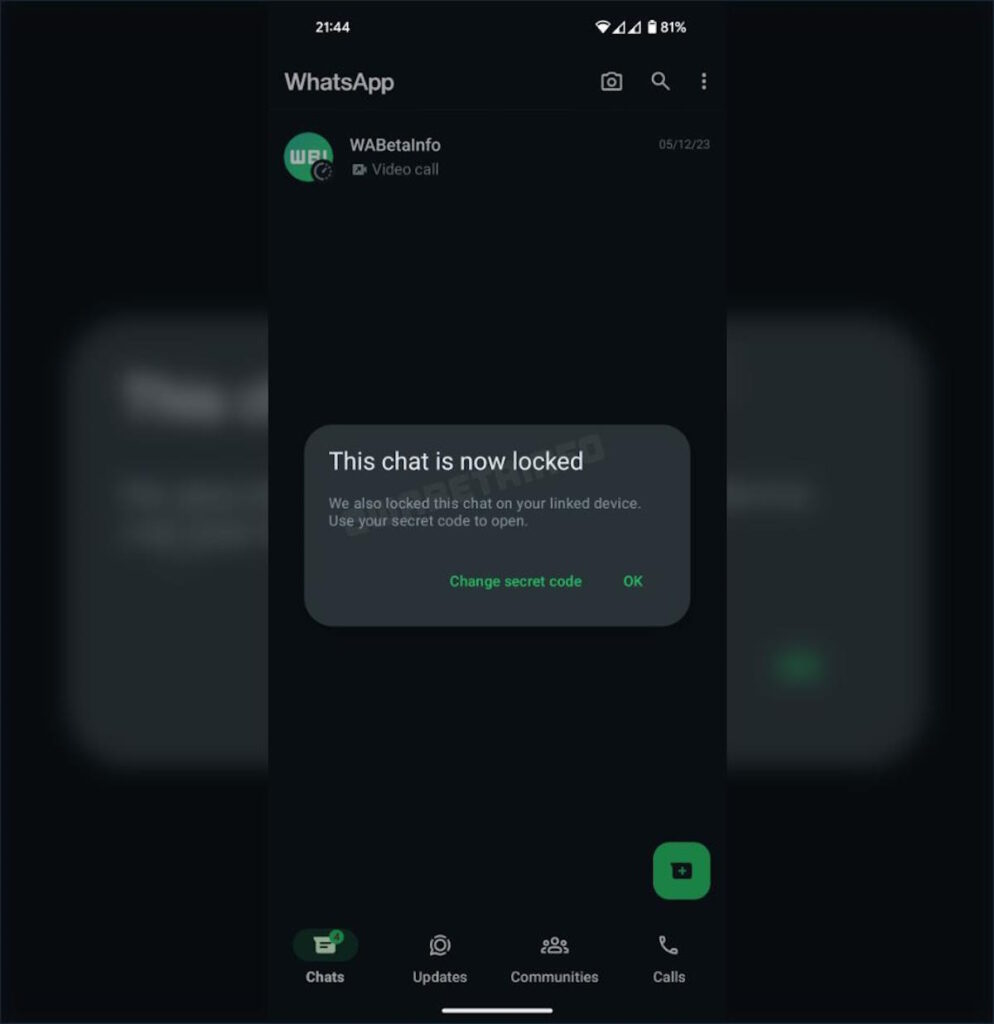 WhatsApp : de nouvelles fonctionnalités de sécurité importantes doivent être préparées 3 Les conversations WhatsApp verrouillent la sécurité des appareils