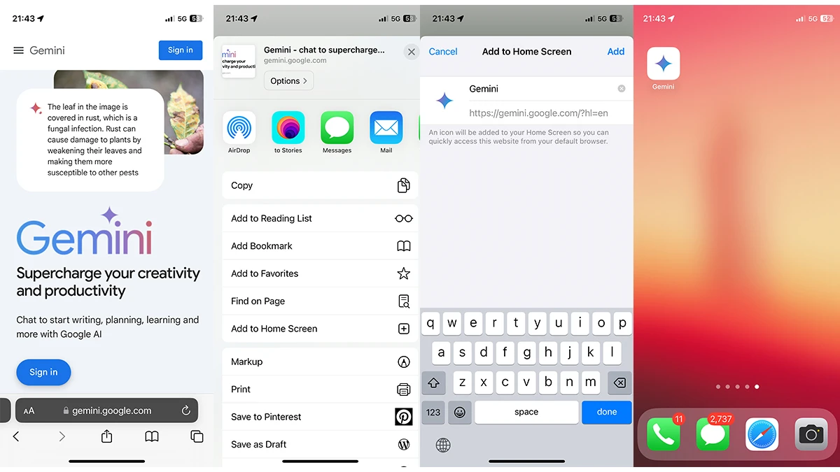 Comment utiliser Google Gemini sur iPhone et iPad 4 Comment utiliser Google Gemini sur iPhone et iPad