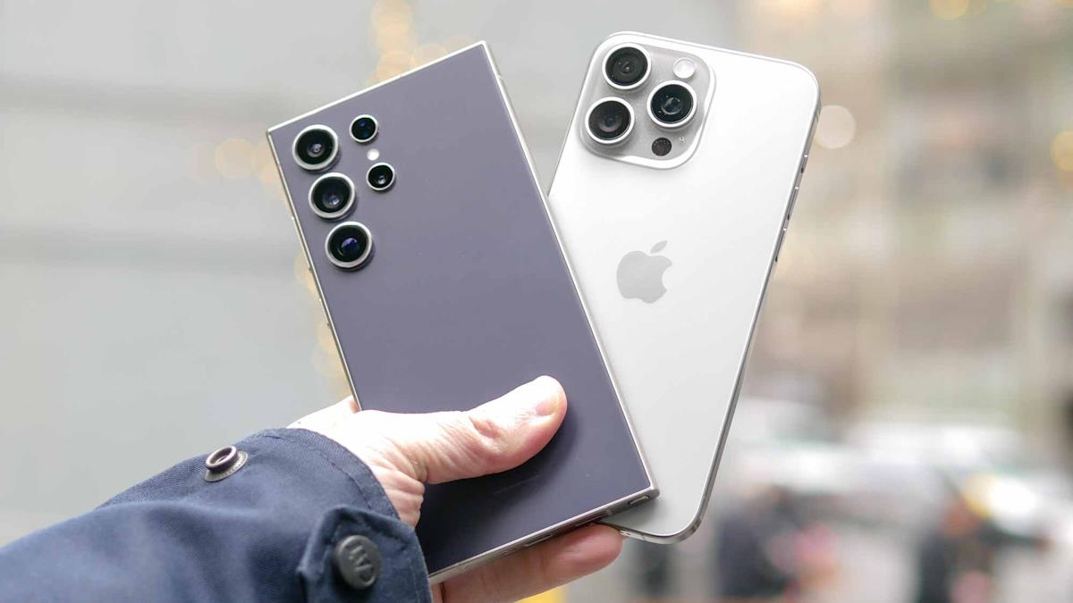 Galaxy S24 Ultra iPhone 15 Pro Max bateria teste