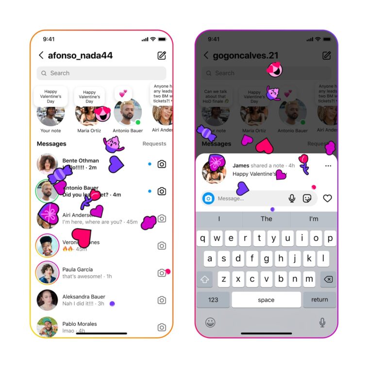 Pendant quelques heures, vous pourrez utiliser ces nouvelles fonctionnalités sur Instagram sur le thème de la Saint-Valentin : comment faire 1 Per poche ore potrete usare queste nuove funzionalità su Instagram a tema San Valentino: come fare