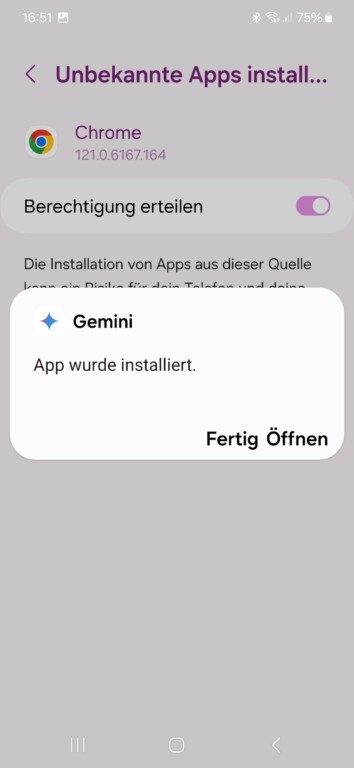 Google Gemini: Comment installer le successeur de l'Assistant 6 Terminé. Lancez l'application.