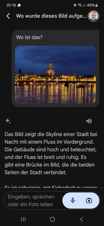 Google Gemini: Comment installer le successeur de l'Assistant 12 Google Gemini doit comprendre ce qui est sur la photo. (Capture d'écran)
