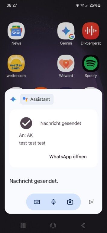 Google Gemini: Comment installer le successeur de l'Assistant 16 Ici, on peut bien voir : Assistant prend encore en charge certaines actions. (Capture d'écran)