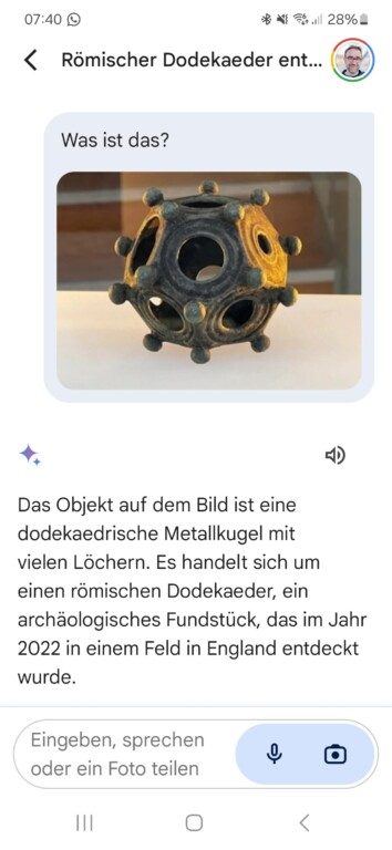 Google Gemini: Comment installer le successeur de l'Assistant 15 Vraiment bien : L'image est parfaitement reconnue. La recherche d'images Google a probablement également joué un rôle ici... (Capture d'écran)