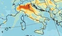 Il y a une raison naturelle pour laquelle la plaine du Pô est toujours polluée: qu'est-ce que l'inversion thermique 3 COPERNICUS | Une carte montrant la concentration de polluants dans la plaine du Pô