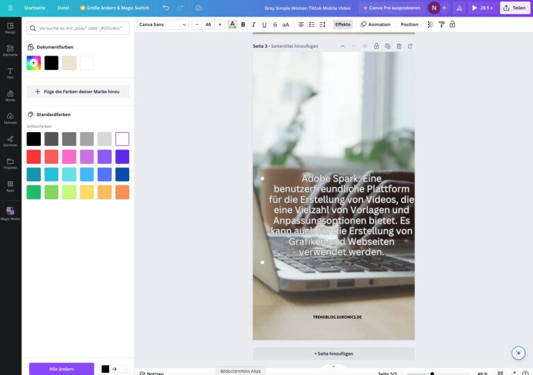 Création de vidéos gratuites avec l'IA : 7 outils formidables 5 Canva Video mit KI