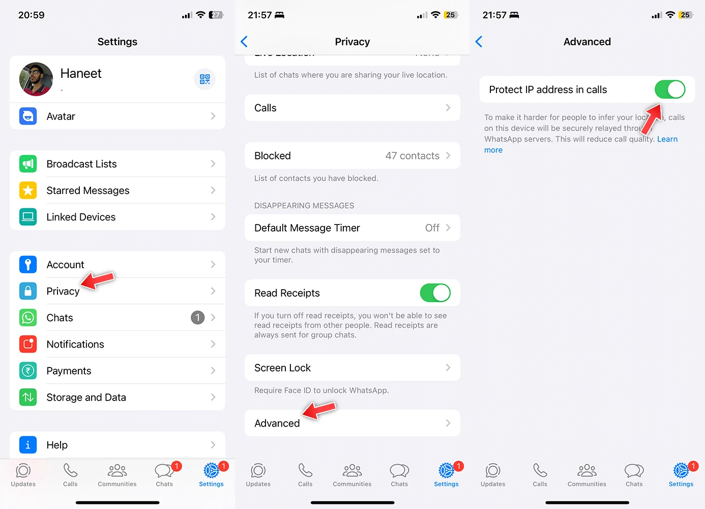 Comment rendre les appels WhatsApp plus sécurisés en cachant votre localisation 2 Comment activer la fonctionnalité Protéger l'adresse IP lors des appels sur WhatsApp