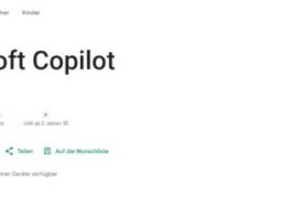 Copilot en tant qu'application sur Google Play Store