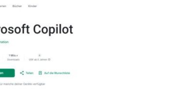 Copilot en tant qu'application sur Google Play Store