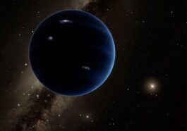 Illustration de la Planète Neuf, également appelée Planète X, une planète hypothétique qui orbite aux confins externes du système solaire. Crédit : Caltech/R. Male (IPAC)