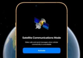Illustration iPhone 13 avec connexion satellite