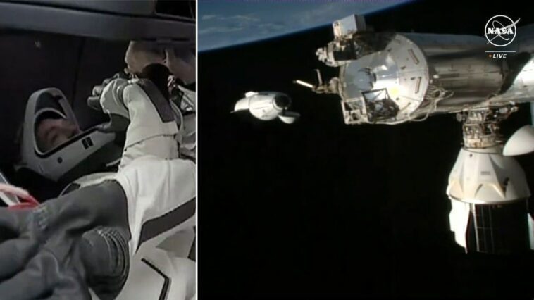 Retour sur Terre pour Villadei et les astronautes de la mission Ax-3 : quand aura lieu l'amerrissage 1 a sinistra, Walter Villadei a bordo della navicella Dragon di SpaceX. A destra, lo sgancio della navicella dalla Stazione spaziale internazionale