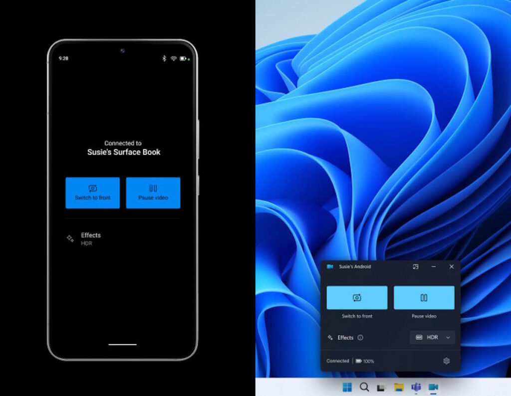 Webcam pour smartphone Windows 11 Android Microsoft