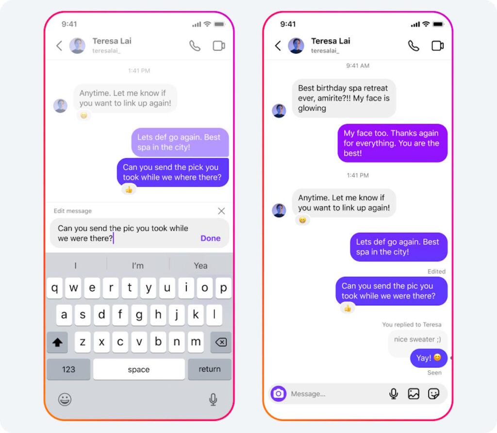 Les publications Instagram modifient Meta