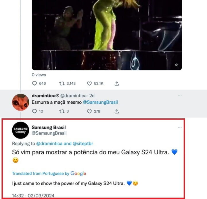 Samsung a mis en avant une vidéo en pensant qu'elle avait été filmée avec le Galaxy S24 Ultra… mais non ! 3 1709640307 341 Samsung a loue une video en pensant quelle avait ete