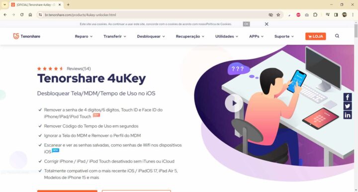 Vous avez oublié le mot de passe de votre iPhone ? Voici comment le débloquer 3 Site Web Tenorshare 4ukey