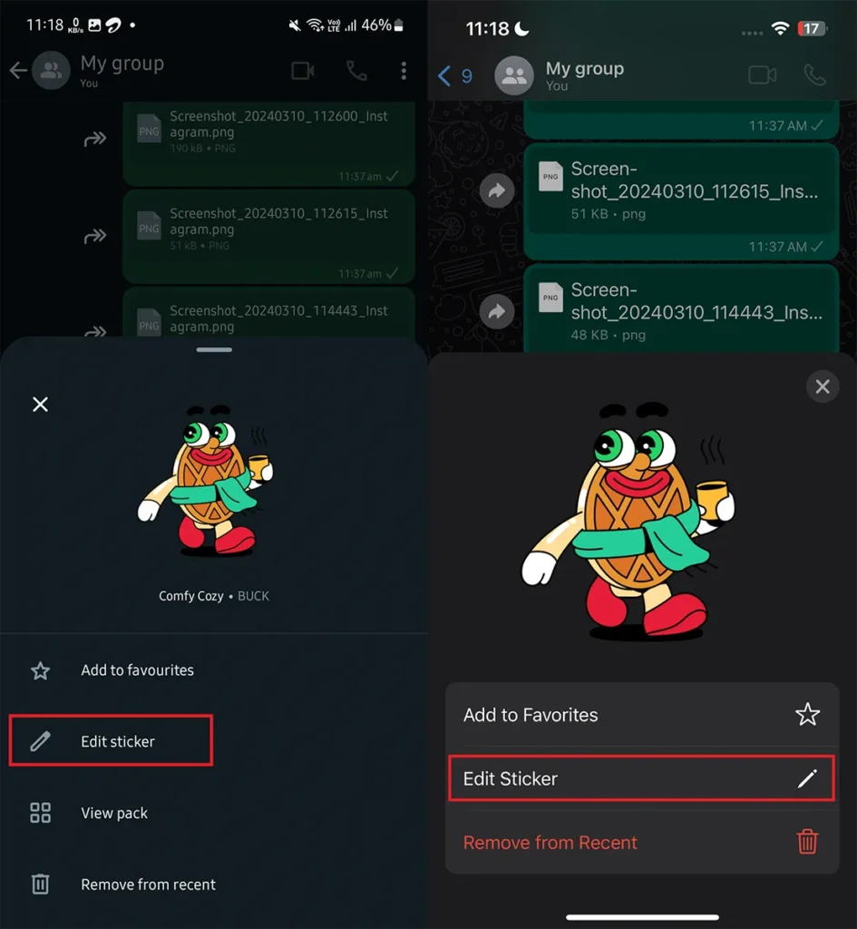 Comment modifier les autocollants dans WhatsApp
