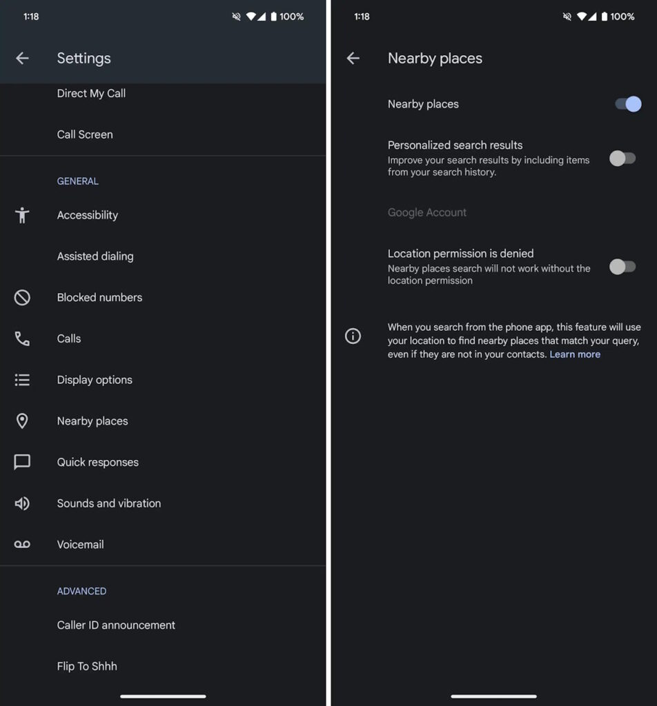 Google retire à Android l'une des meilleures fonctionnalités de son application Téléphone 4 Lieux à proximité du téléphone Google Android