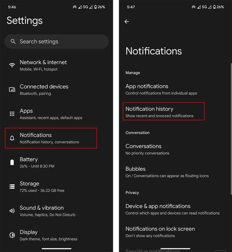 Comment consulter l'historique des notifications sur Android 3 Voir l'historique des notifications sur Android