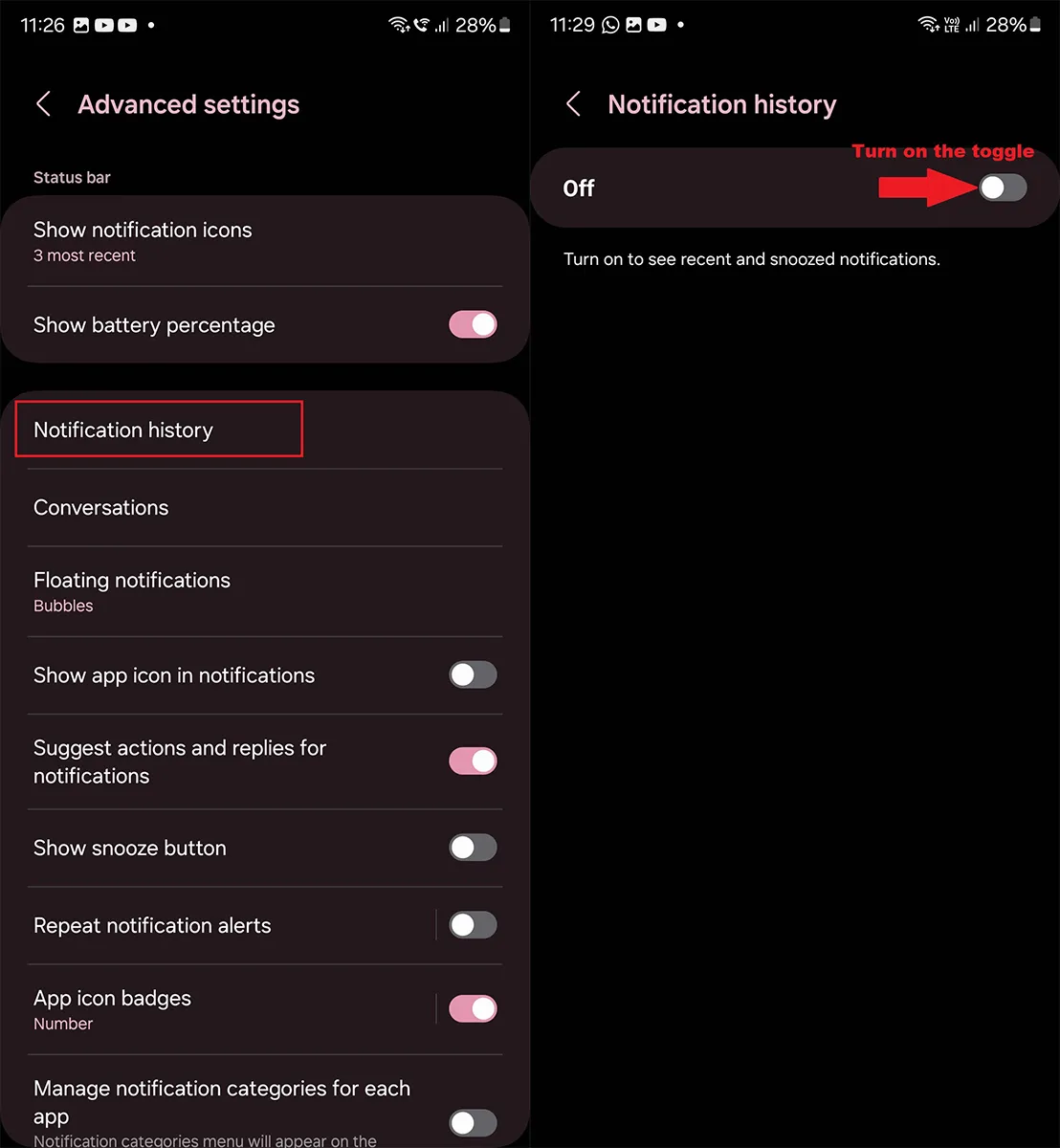 Comment consulter l'historique des notifications sur Android 7 Voir l'historique des notifications sur Android