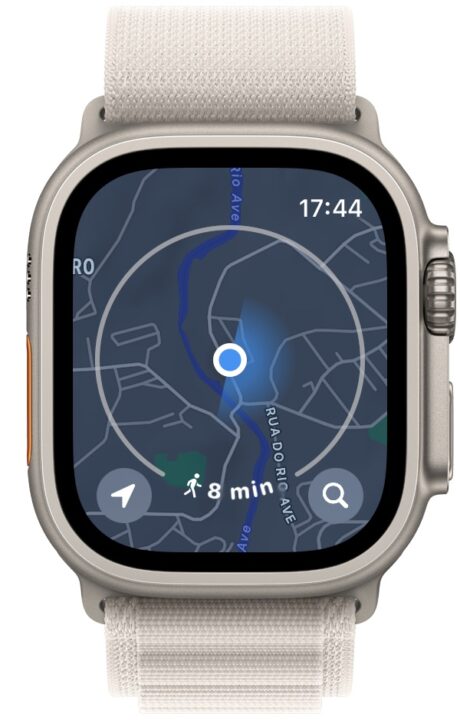 Comment utiliser Apple Watch pour trouver des randonnées à proximité 4 Image Apple Watch avec anneau de limite de marche