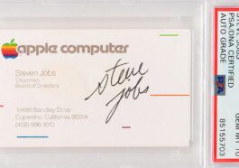 Steve Jobs signed Apple business card sells for over $180,000 at auction