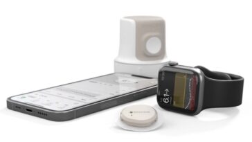 Approbation du premier moniteur de diabète iPhone sans ordonnance 6 Image d'un biocapteur qui surveille le diabète et l'envoie via Bluetooth à l'iPhone