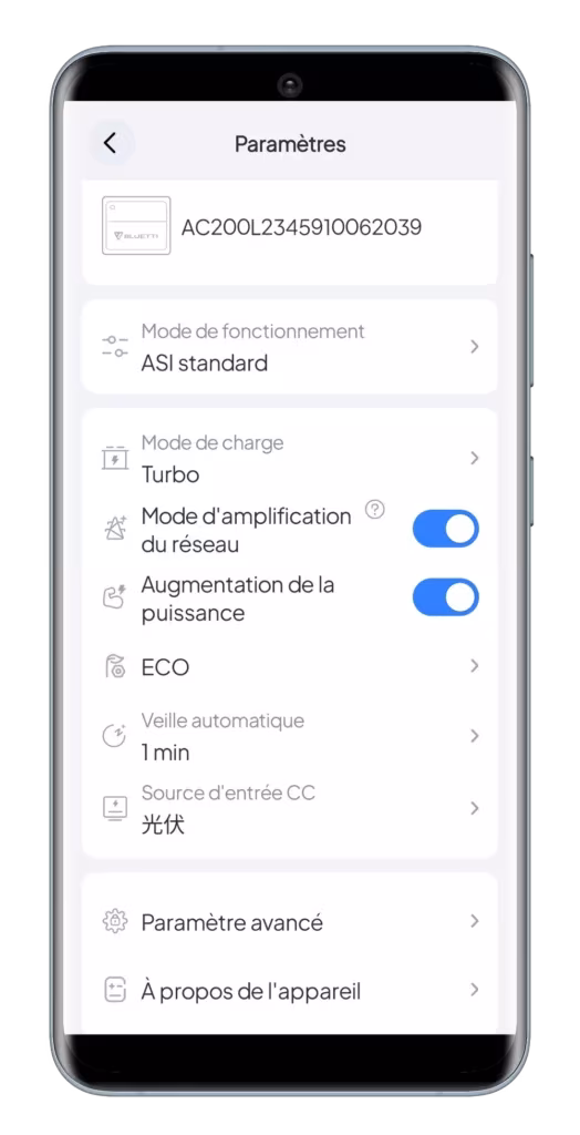 TEST Batterie BLUETTI AC200L: Nouvelle version plus rapide, silencieuse et compacte de l'AC200MAX 25 Bluetti Ac200l Application Mobile (4)