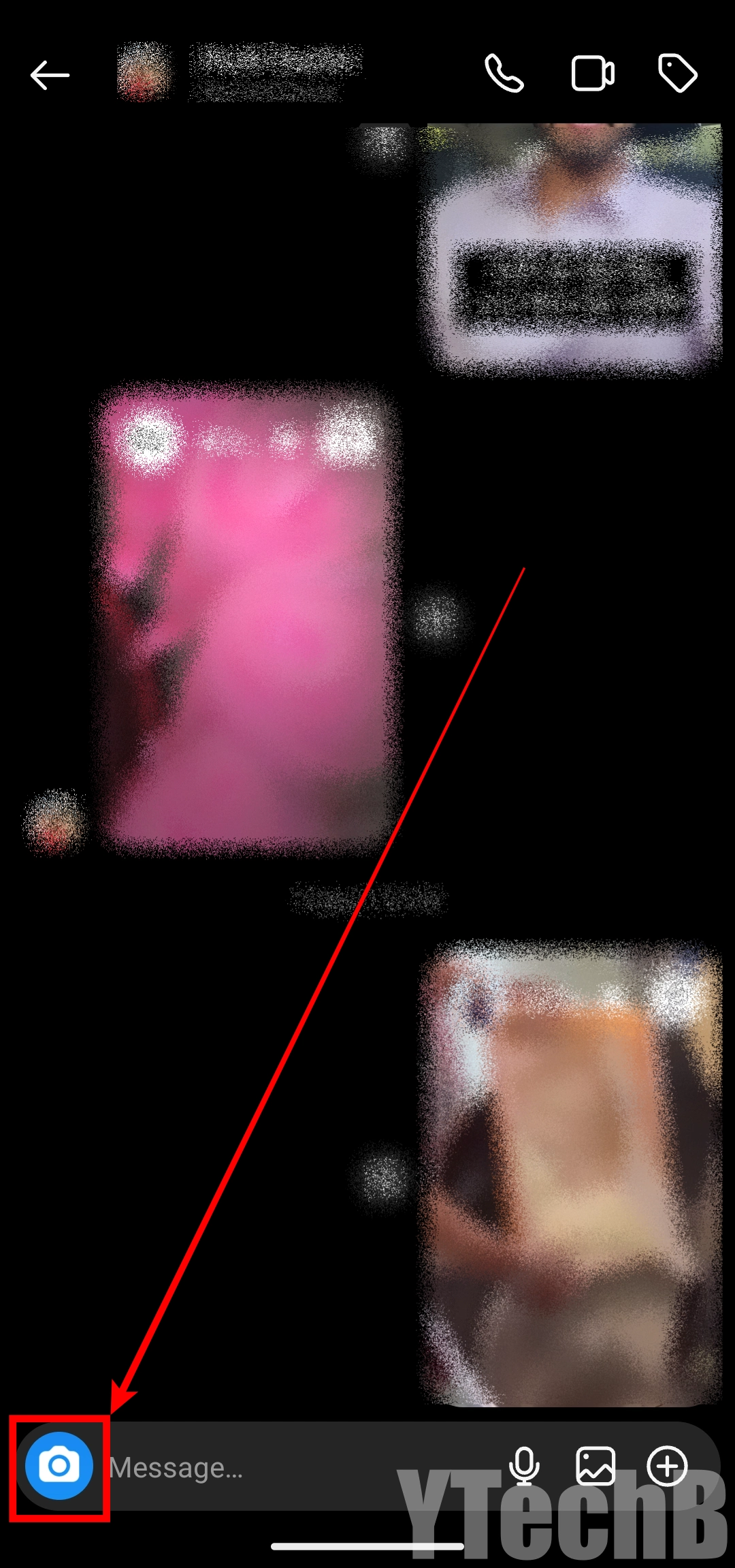 Comment enregistrer une storie Instagram avec de la musique (solutions 2024) 2 Icône de l'appareil photo de DM Instagram