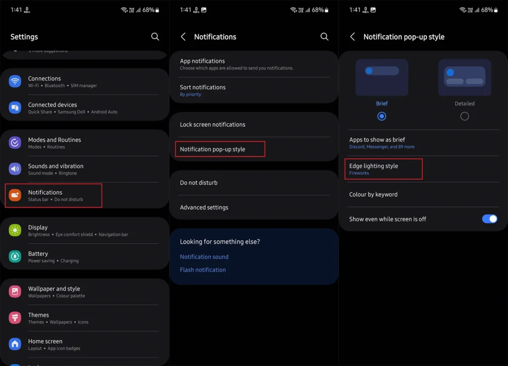 Comment personnaliser les notifications d'éclairage de bord sur les téléphones Galaxy 2 Personnaliser Edge Lighting sur Samsung Galaxy