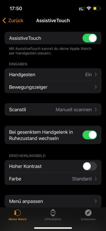 Contrôler l'Apple Watch avec ces gestes du doigt 2 AssistiveTouch