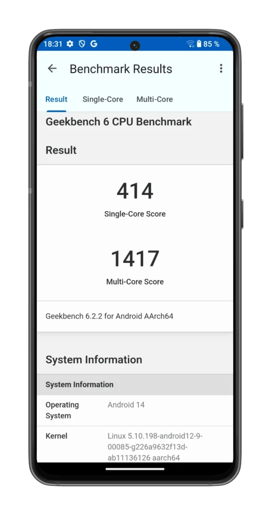 FOSSiBOT F106 Pro en TEST: Le premier smartphone solide avec lampe de camping et haut-parleur 103 dB 23 Fossibot F106 Pro Benchmark (11)