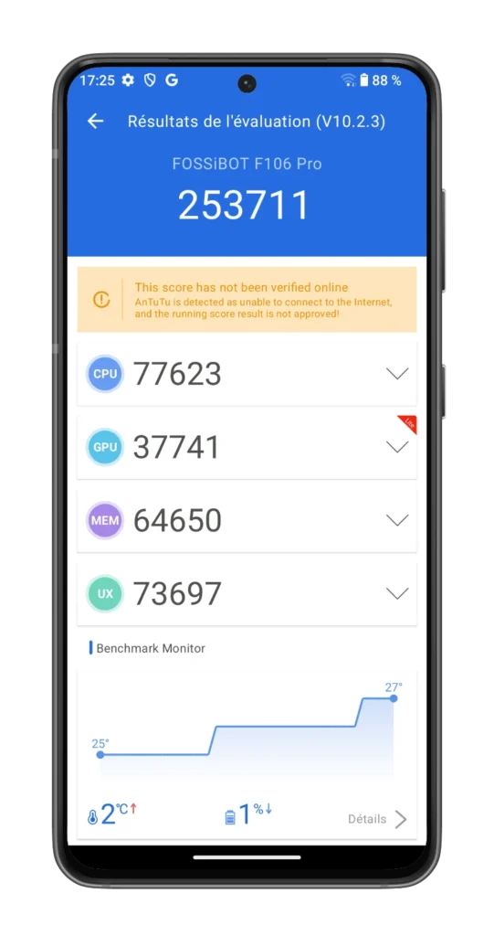 FOSSiBOT F106 Pro en TEST: Le premier smartphone solide avec lampe de camping et haut-parleur 103 dB 19 Fossibot F106 Pro Benchmark (7)