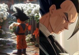 Goku et les protagonistes de Dragon Ball en larmes aux funérailles de Toriyama : les photos émouvantes de l'IA 78 Immagine