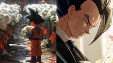 Goku et les protagonistes de Dragon Ball en larmes aux funérailles de Toriyama : les photos émouvantes de l'IA 14 Immagine