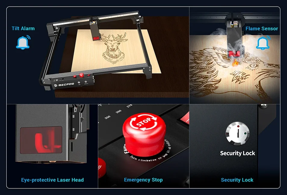 MECPOW X5: Les nouveaux maître de la gravure laser ? Voici toutes les nouveautés 8 Mecpow X5 Security