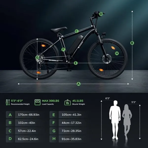 Découvrez le M10 : Ce Nouveau Vélo Électrique Tout-Terrain ultra pratique d'isinwheel 5 Isinwheel M10 Vélo Electrique Taille
