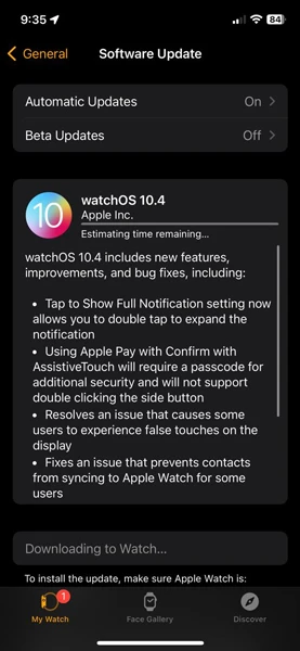 watchOS 10.4 devient accessible au public avec de nombreuses nouvelles fonctionnalités 2 Mise à jour watchOS 10.4
