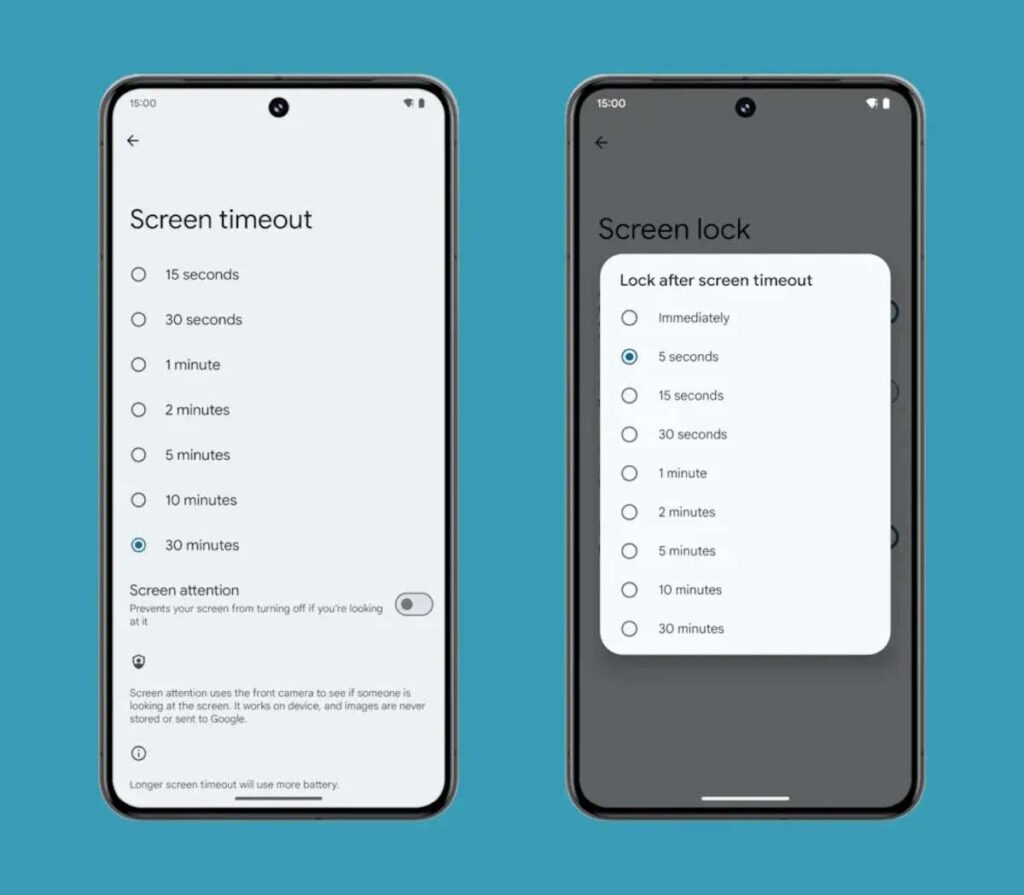 Android 15 : Google a trouvé un moyen d'économiser l'écran et de garantir une plus grande autonomie de la batterie 3 L’écran Google d’Android 15 s’éteint