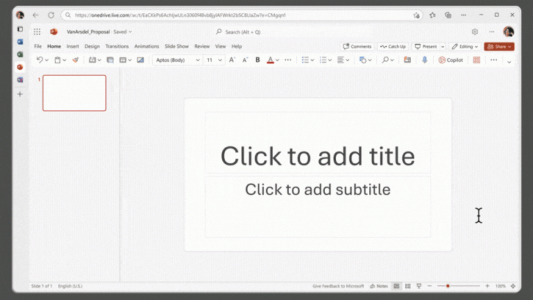 Powerpoint avec Copilot dans Microsoft 365