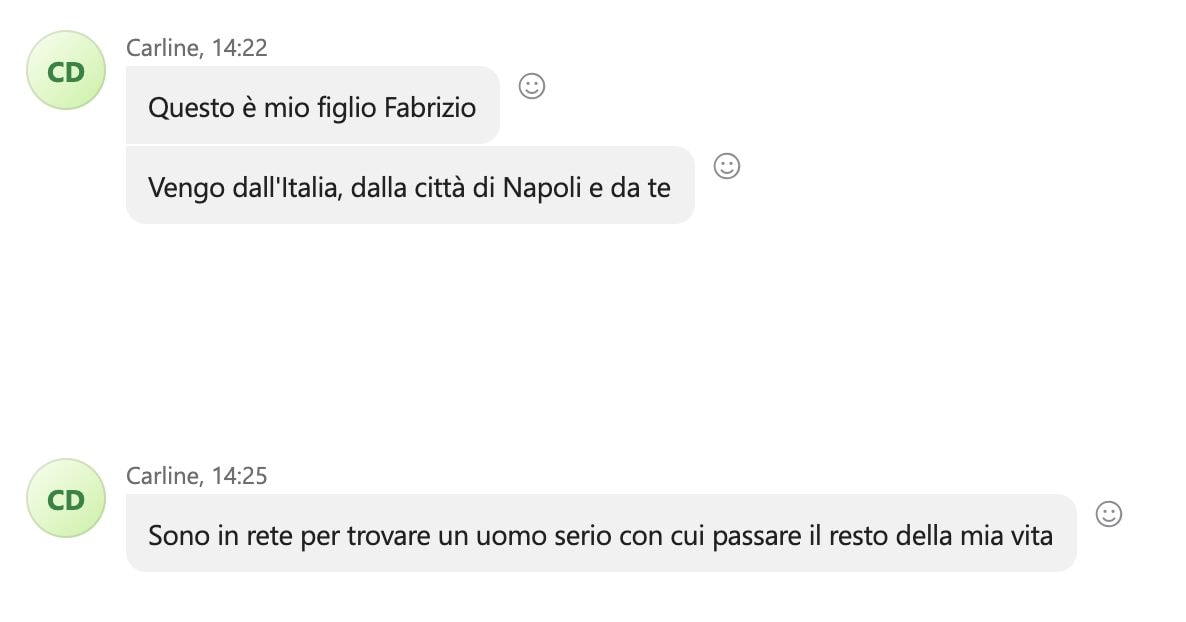 Si cette fille t'écrit, ne réponds pas, c'est une arnaque : comment reconnaître Carline 4 SKYPE | La nostra conversazione con Carline