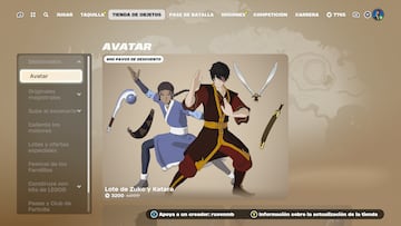 Événement "Avatar, le dernier maître de l'air" dans Fortnite : dates, comment participer et toutes les informations 7 fortnite evento avatar skins zuko katara toph