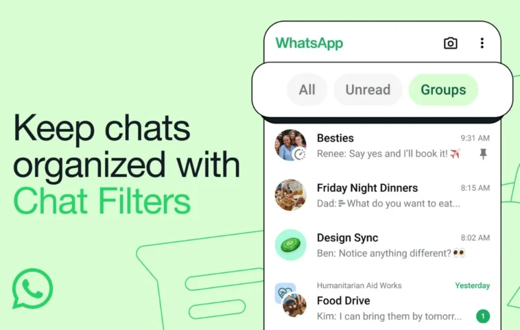 WhatsApp Finalement Introduit des Filtres de Chat pour Tri Rapide de Vos Chats 1 whatsapp chat filters
